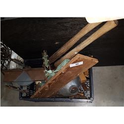 BOX LOT OF TOOLS AND MISC