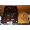 Image 1 : 2 NATIVE CARVED PLAQUES SIGNED