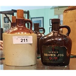 VINTAGE CROCKERIE JUG AND WHISKEY JUG