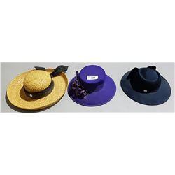3 VINTAGE LADIES HATS