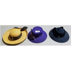 3 VINTAGE LADIES HATS