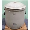 Image 1 : VINTAGE MEDALTA 20 GALLON CROCK WITH LID