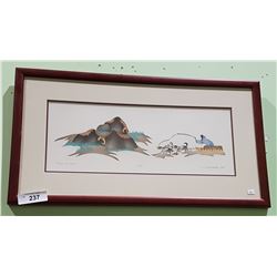 FRAMED LIMITED EDITION ESKIMO PRINT SIGN