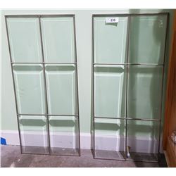 2 VINTAGE LEADED GLASS WINDOWS