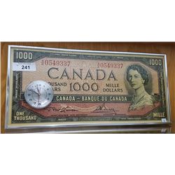 FRAMED $1000 BILL CLOCK