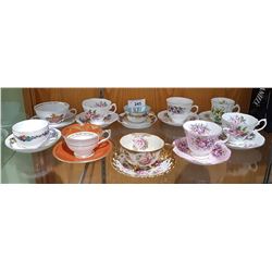 10 CHINA TEA CUPS AND SAUCERS