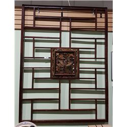 LARGE ASIAN ROSEWOOD SCREEN DEPICTING ASIAN PHEASANT