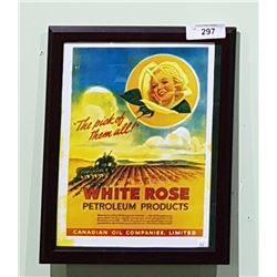 FRAMED WHITE ROSE ADVERTISEMENT