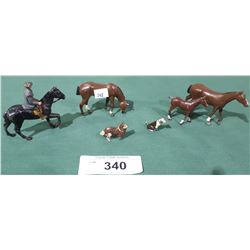 6 METAL TOY ANIMALS
