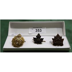 3 ROYAL CANADIAN AIR FORCE CAP BADGES