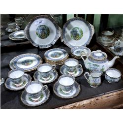 APPROXIMATELY 30 PIECE ROYAL ALBERT SILVER BIRCH CHINA LUNCH SET