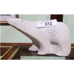 CARVED STONE POLAR BEAR