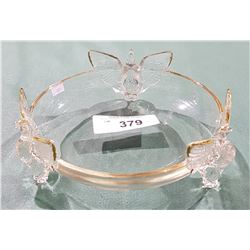 FIGURAL CRYSTAL BOWL WITH 24 KARAT GOLD TRIM