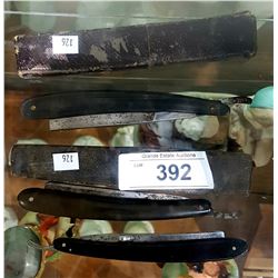 3 VINTAGE STRAIGHT RAZORS, 2 CASES