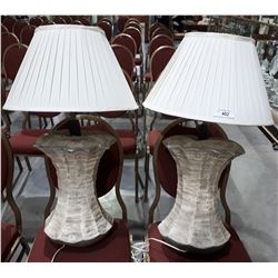 PAIR OF DESIGNER APPLE CORE LAMPS