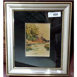 FRAMED PAINTING ON STERLING SILVER