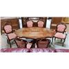 Image 1 : HIGHLY DETAILED INLAID ROSEWOOD 7 PIECE DINING SET
