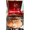 Image 2 : SILVER PLATE FLATWARE SET, COLLECTOR SPOONS AND WOODEN WAGON