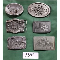 6 COLLECTIBLE BELT BUCKLES