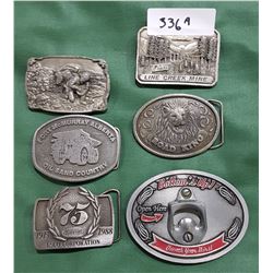 6 COLLECTIBLE BELT BUCKLES