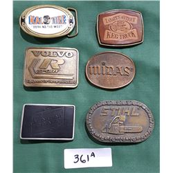 6 COLLECTIBLE BELT BUCKLES