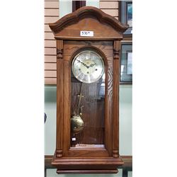 HENTSCHEL OAK CASED WALL CLOCK