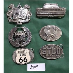 6 COLLECTIBLE BELT BUCKLES