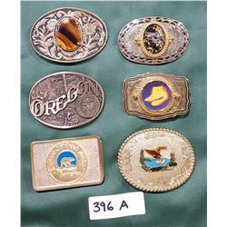 6 COLLECTIBLE BELT BUCKLES
