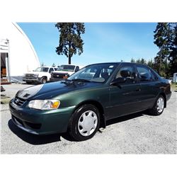 A10 --  2002 TOYOTA COROLLA SEDAN, GREEN, 349,750 KMS  "No Reserve"
