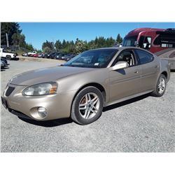 A12 --  2005 PONTIAC GRAND PRIX GTP , Brown , 178345  KM's "No Reserve"