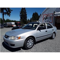 A2 --  2002 TOYOTA COROLLA CE , Grey , 229627  KM's "No Reserve"