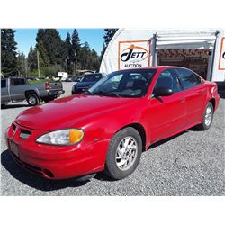 L6 --  2005 PONTIAC GRAND AM SE , Red , 154516  KM's