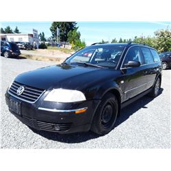 A12B --  2003 VW PASSAT GLS , Black , 275017  KM's - No Reserve