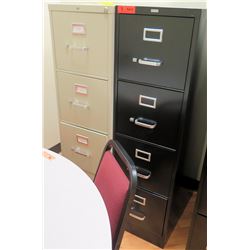 Qty 2 Vertical File Cabinets (HON, Realspace) 15"W x 25"D x 52"H