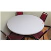 Image 2 : Round Table (47.5"Dia, 30"H) w/ 4 Padded Metal Frame Chairs