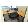 Image 8 : Cubicle System w/ 2 Desks, File Cabinets, 2 Office Chairs