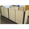 Image 1 : Cubicle System w/ 3 Desks, File Cabinets, 3 Office Chairs