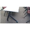Image 2 : HON Basyx Folding Utility Table (Desk) w/ Wheels 71" x 24" x 29.5"H & 2 Chairs