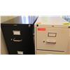 Image 2 : Qty 2 Vertical File Cabinets (HON) 15"W x 26"D x 53"H, Black & Beige