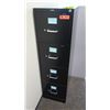 Image 2 : Qty 2 Vertical File Cabinets (HON) 15"W x 25"D x 52"H, Black & Beige/Gray