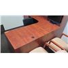 Image 2 : Wooden Desk Ensemble w/ Chair 73"L each side, Overhead Cabinet 65"H