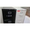 Image 2 : Qty 2 Vertical File Cabinets (HON), Black & Lt. Gray, 15"W x 26.5"D x 52"H