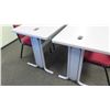 Image 2 : Qty 2 Utility Tables (Desks) 60"W x 24"D x 29.5"H) w/ 4 Chairs