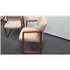 Image 2 : Qty 2 Upholstered Wooden Reception Chairs