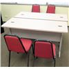 Image 1 : Qty 2 Utility Tables (Desks) 60"W x 24"D x 29.5"H) w/ 4 Chairs