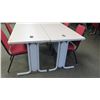 Image 2 : Qty 2 Utility Tables (Desks) 60" x 24" x 29"H & 4 Chairs