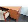 Image 2 : Wooden Desk 66"L x 30"D x 30"H and 2 Reception Chairs