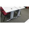 Image 2 : Qty 2 Utility Tables (Desks) 60" x 24" x 29"H & 4 Chairs (1 table has wheels)