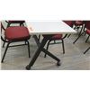 Image 2 : HON Basyx Folding Utility Table (Desk) w/ Wheels 71" x 24" x 29.5"H & 4 Chairs