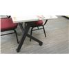 Image 2 : HON Basyx Folding Utility Table (Desk) w/ Wheels 71" x 24" x 29.5"H & 4 Chairs